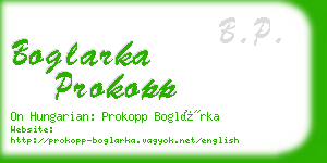 boglarka prokopp business card
